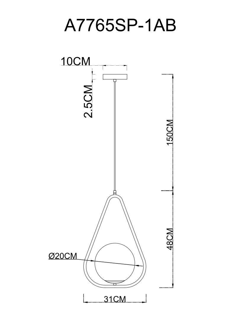 Подвесной светильник Arte Lamp Matisse A7765SP-1AB в #REGION_NAME_DECLINE_PP#