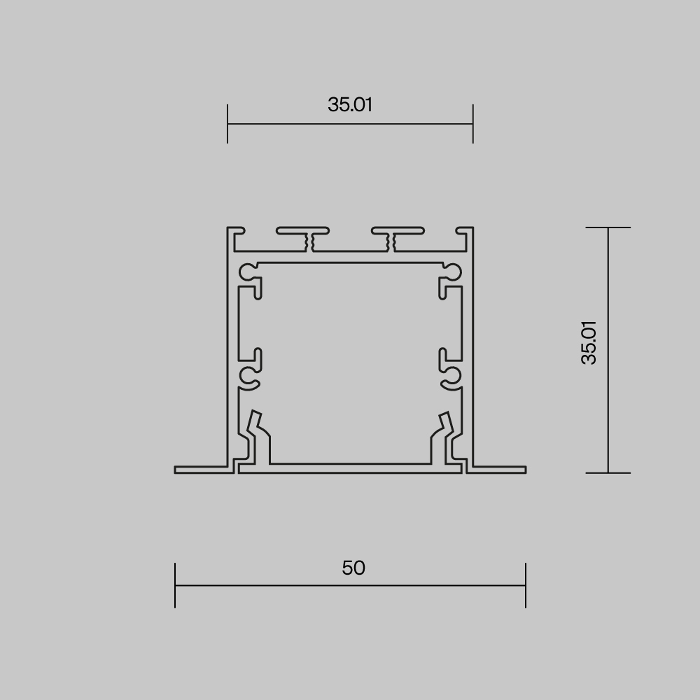 Алюминиевый профиль встраиваемый с накладным фланцем 50x35 Maytoni Led Strip ALM-5035T-B-2M 632012 в Санкт-Петербурге