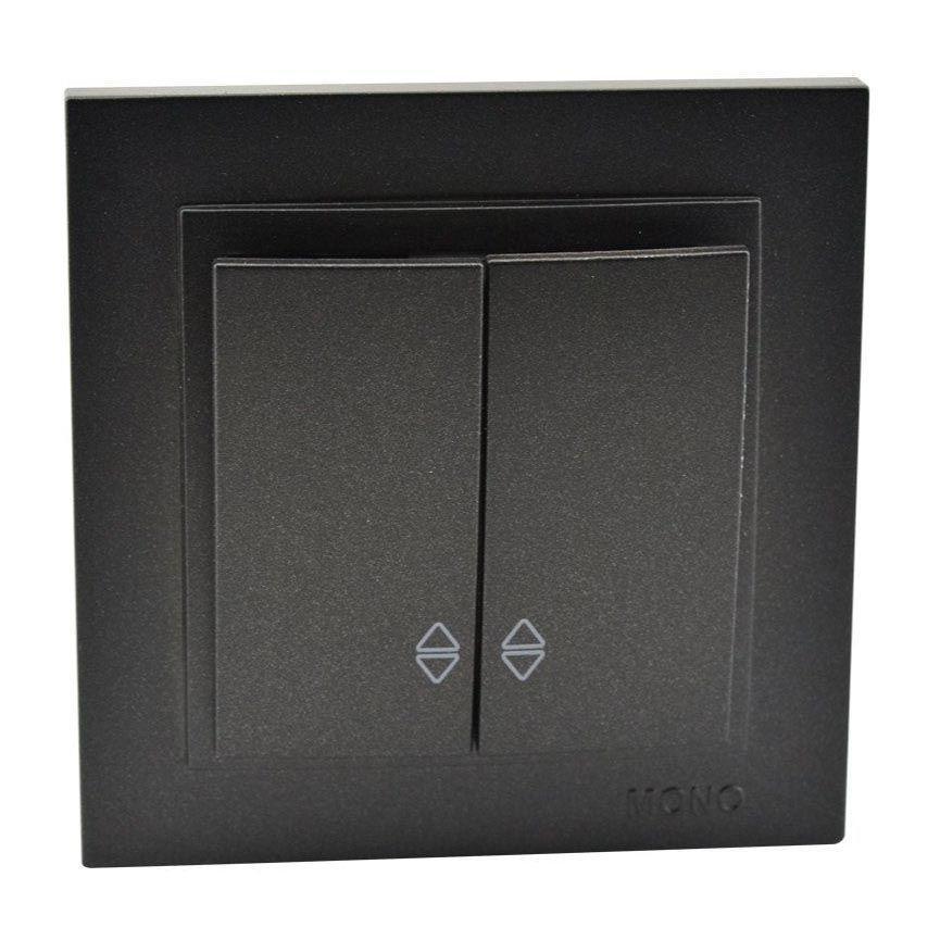 Выключатель двухклавишный проходной Mono Electric Despina 10А 250В графит 102-202023-111 в Санкт-Петербурге