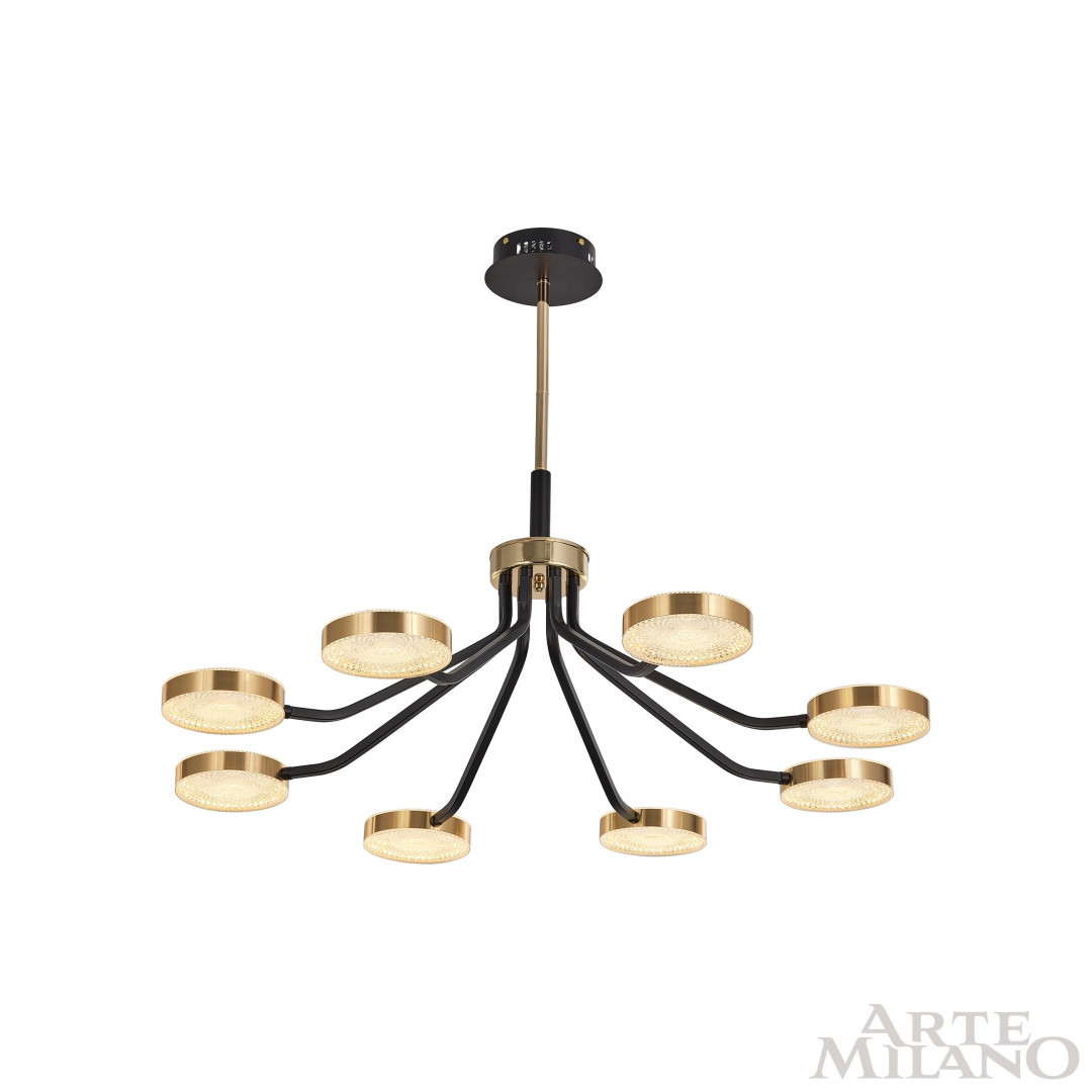 Люстра на штанге Arte Milano Ferrara 276079/8 BK/GD в #REGION_NAME_DECLINE_PP#