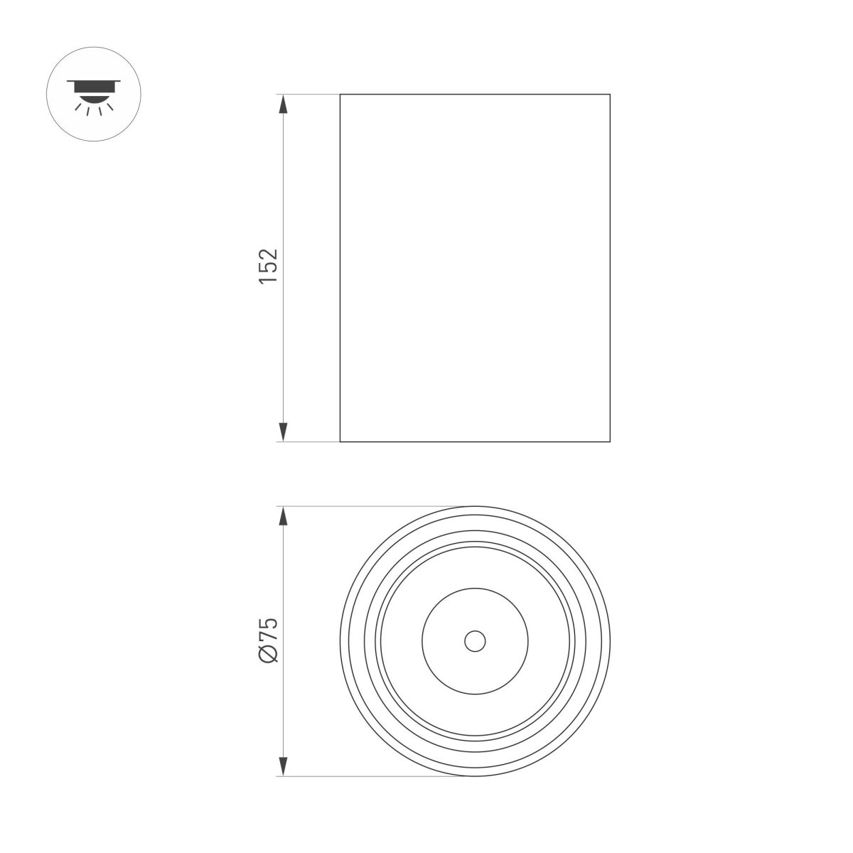 Накладной светильник Arlight SP-SALT-R75-15W Warm3000 (WH-BK, 40 deg, 230V) 057322 в Санкт-Петербурге