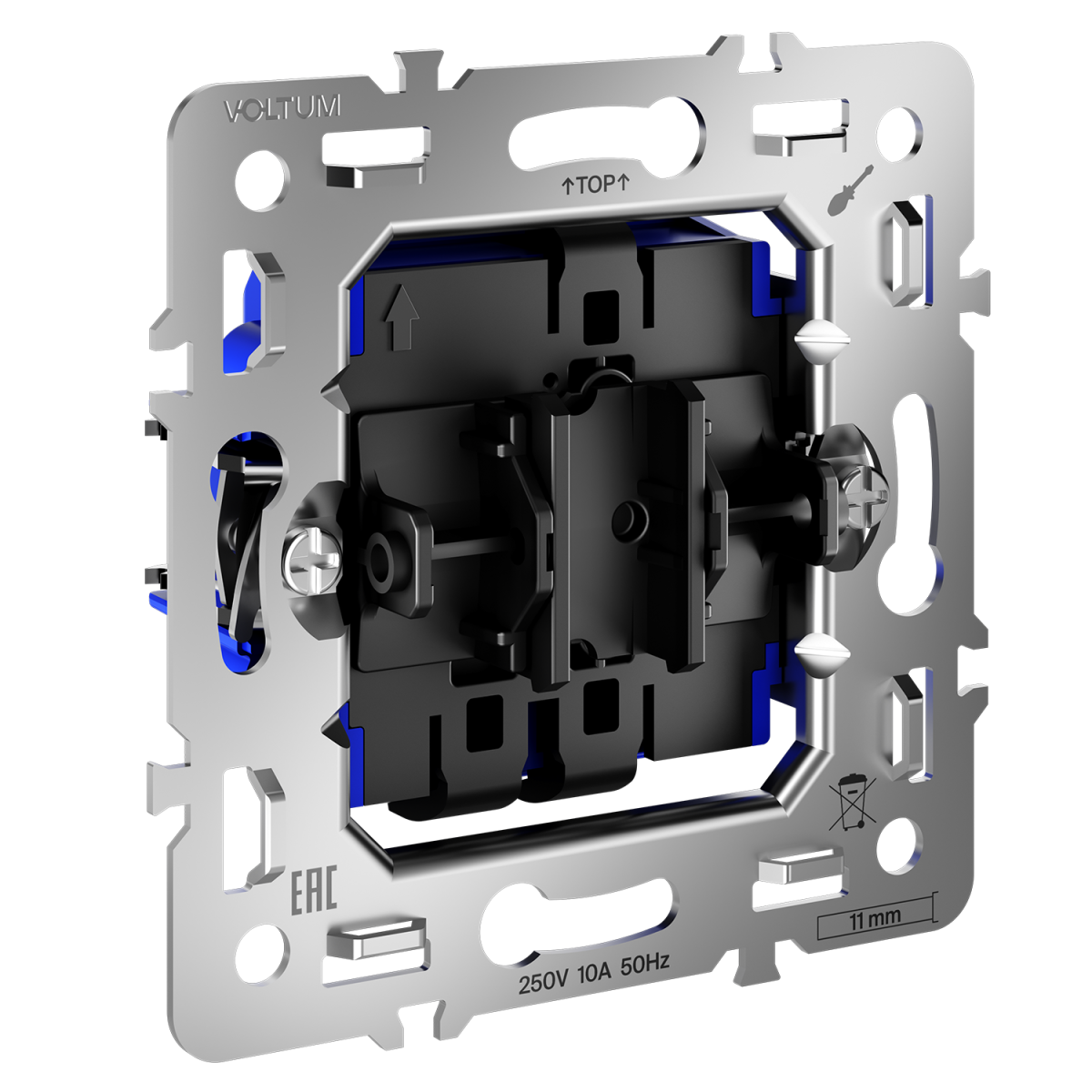 Механизм проходного переключателя одноклавишного 10А Voltum S70 VLS0103M в #REGION_NAME_DECLINE_PP#