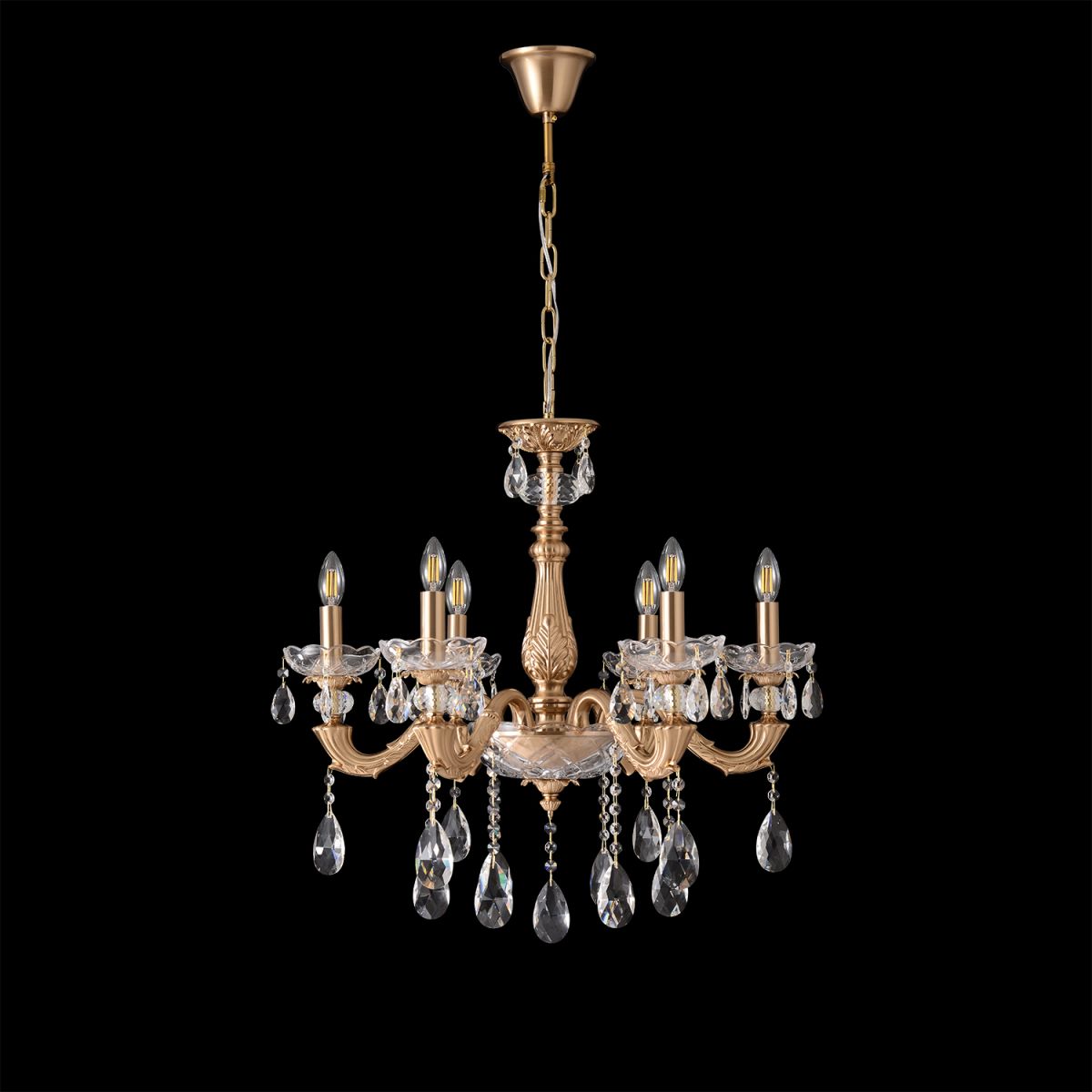 Подвесная люстра под натяжной потолок Crystal Lux ELIZABETH SP6 BRASS в Санкт-Петербурге