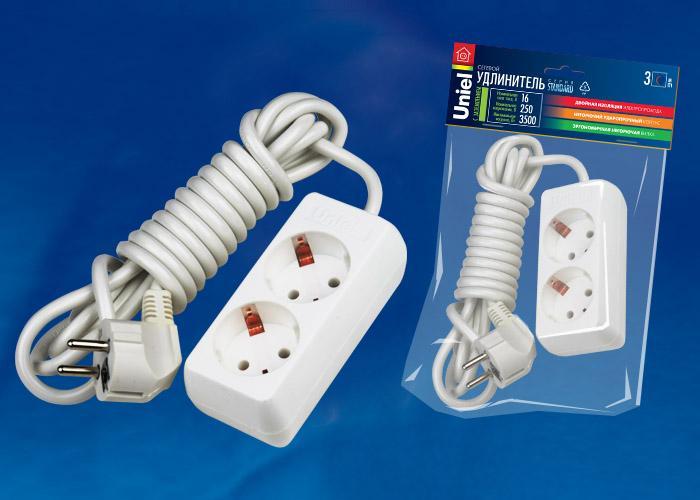Удлинитель (02885) Uniel 2гн х 3м с/з Standard S-GCD2-3 в Санкт-Петербурге