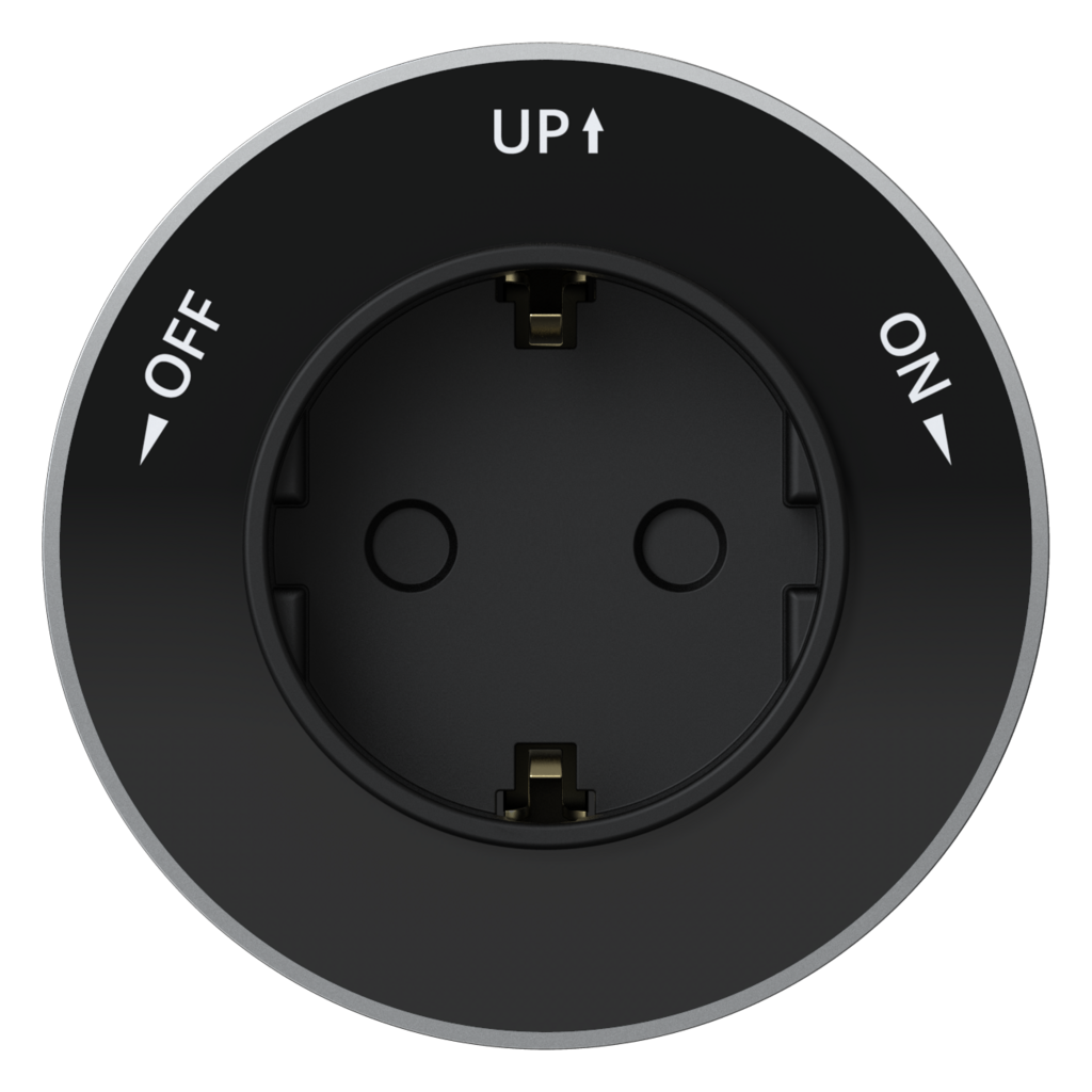 Розетка 2К+З круглая 16А/250В Systeme Electric MultiTrack Антрацит MTK13001B в Санкт-Петербурге