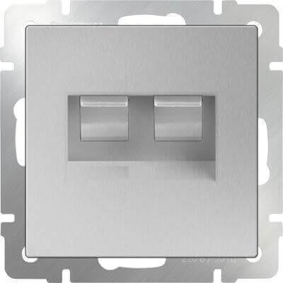Розетка Werkel телефонная RJ-11 и Ethernet RJ-45 серебряный WL06-RJ11+RJ45 4690389053948 в Санкт-Петербурге