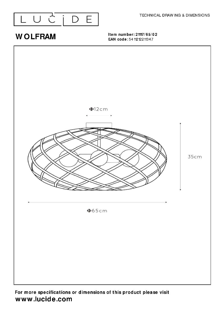 Потолочная люстра Lucide Wolfram 21117/65/02 в Санкт-Петербурге