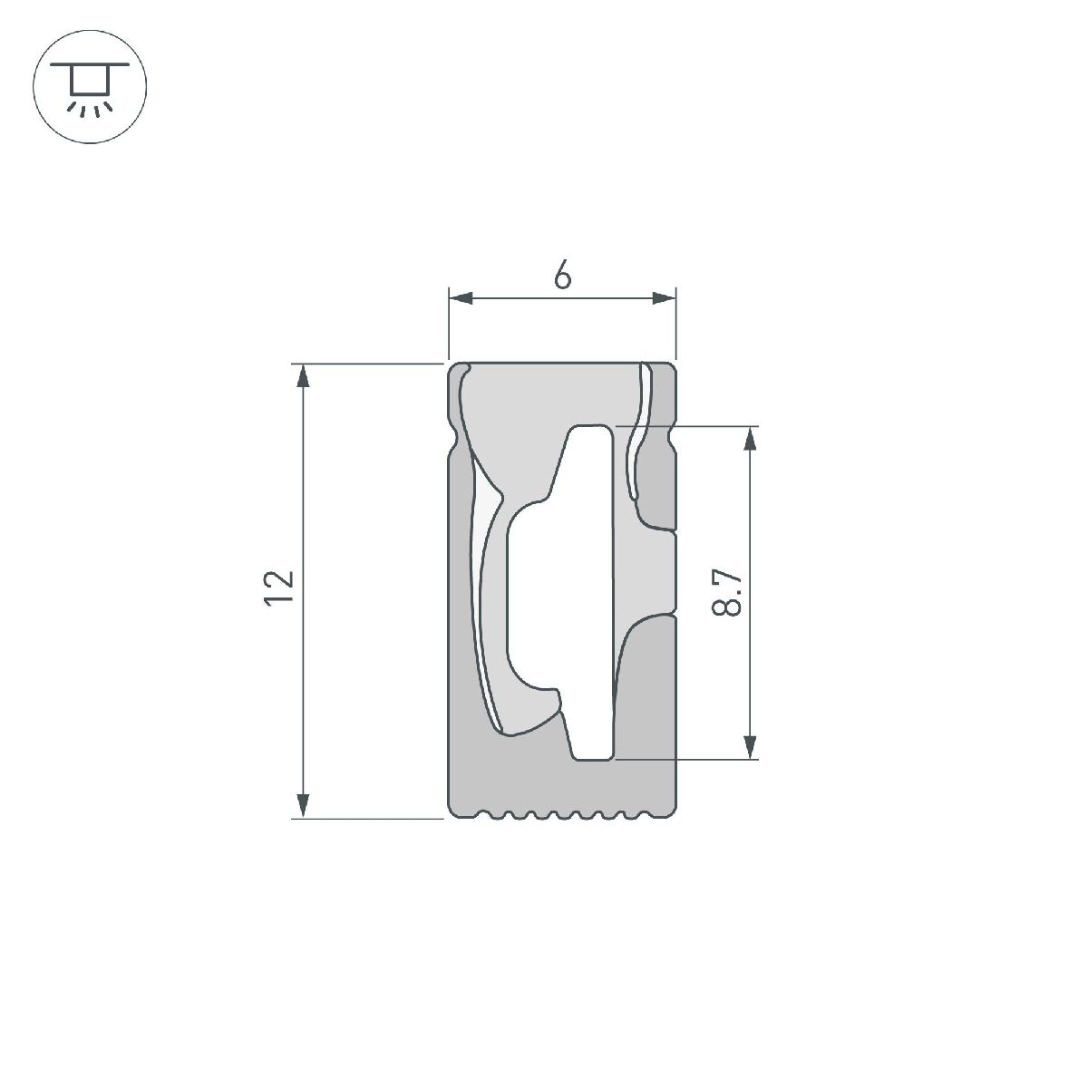 Силиконовый профиль Arlight WPH-FLEX-0612-SIDE-S8-5m BLACK 045782 в Санкт-Петербурге