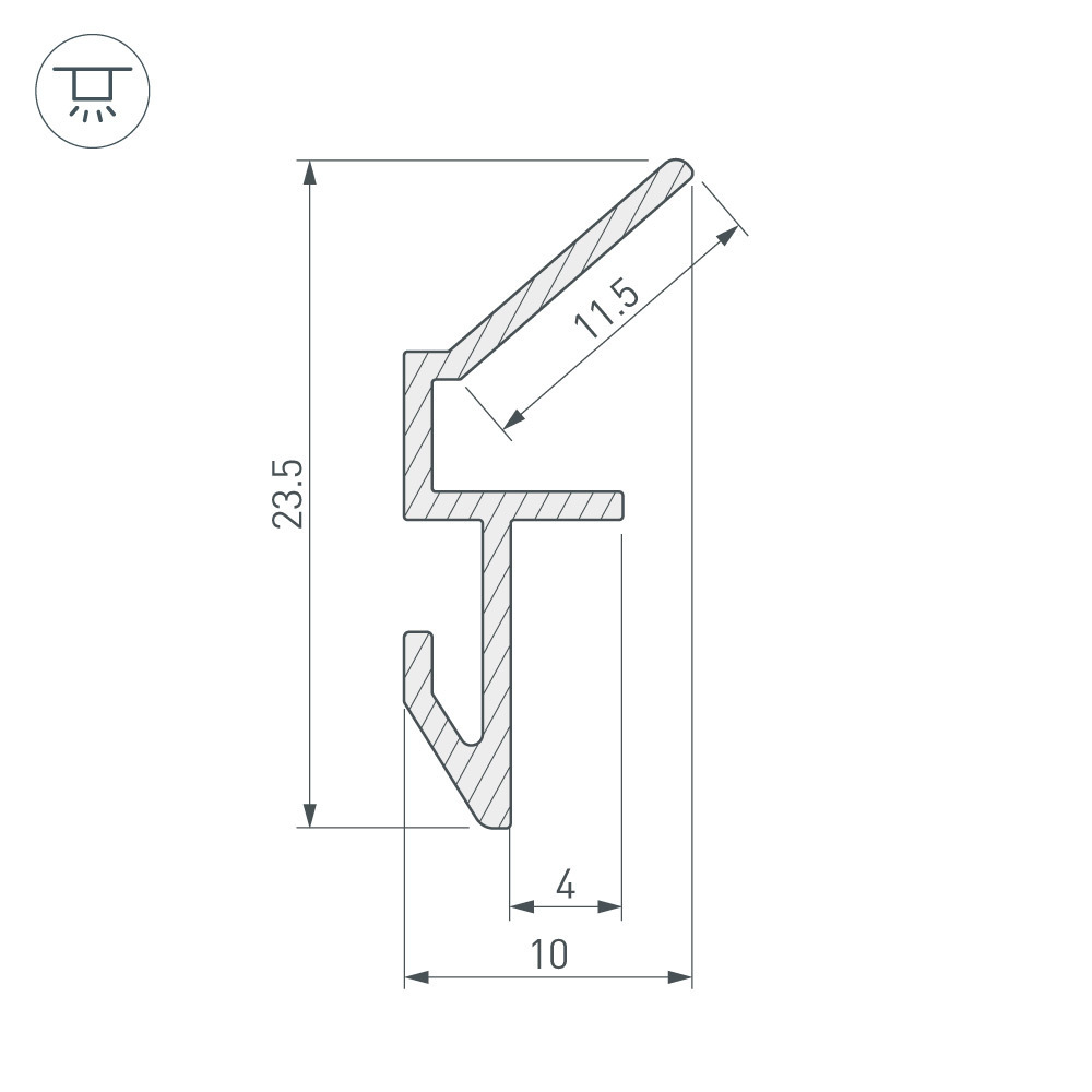 Монтажный профиль Arlight ALM-GLASS-6 ANOD 026697 в Санкт-Петербурге