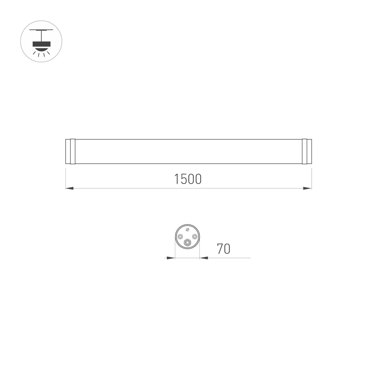 Накладной светильник Arlight ALT-TUBU-L1500-48W Day5000 (WH, 140x110 deg, 230V) (IP66 Пластик) 063106 в Санкт-Петербурге