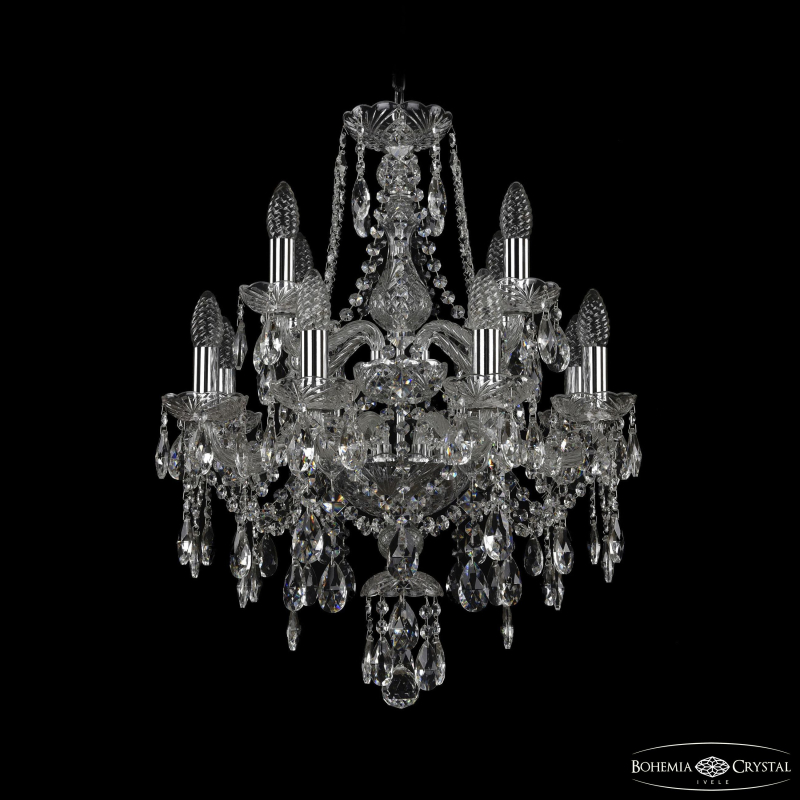 Подвесная люстра Bohemia Ivele Crystal 1415/8+4/165/2d Ni в Санкт-Петербурге