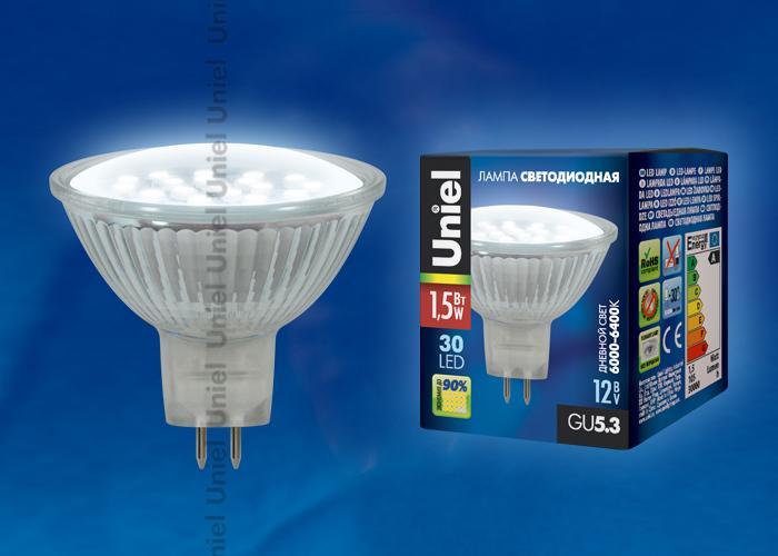 Лампа светодиодная (04013) Uniel GU5.3 1,5W 6400K матовая LED-JCDR-SMD-1,5W/DW/GU5.3 105 Lm в #REGION_NAME_DECLINE_PP#