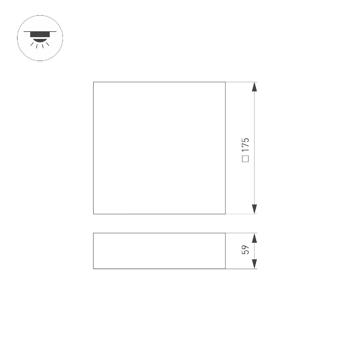 Потолочный светильник Arlight IM-QUADRO-EMERGENCY-3H-S175x175-19W Day4000 (WH, 120 deg, 230V) 040925 в Санкт-Петербурге