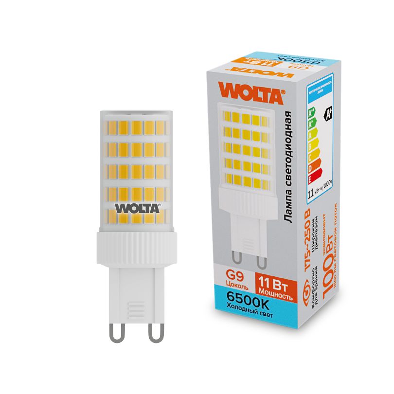Светодиодная лампа WOLTA 11Вт 6500K G9 кукуруза матовая WSTD-JCD-11W6KG9-C в Санкт-Петербурге