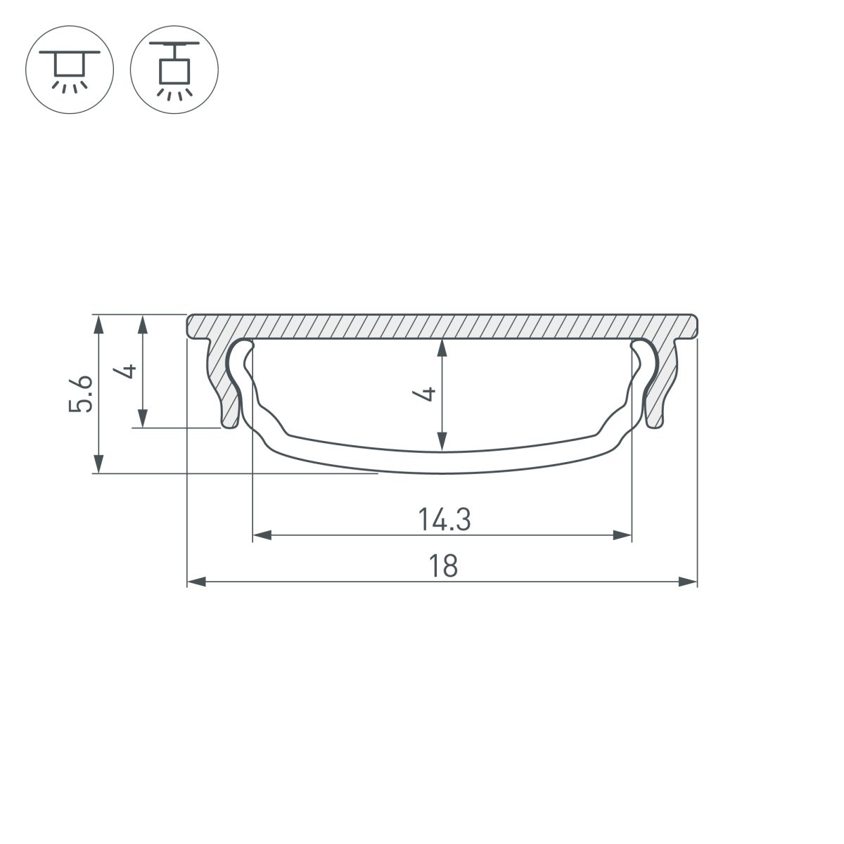 Профиль Arlight ARH-BENT-W18-3000 ANOD BLACK (Алюминий) 056205 в Санкт-Петербурге
