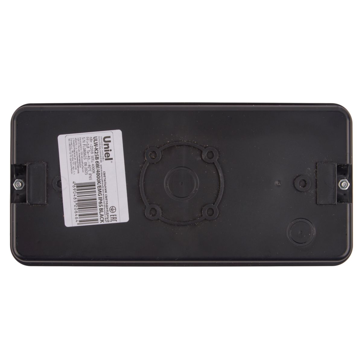 Светильник светодиодный влагозащищенный с БАП Uniel ULW-K25B 6W/4000K/EMG IP65 BLACK UL-00013353 в Санкт-Петербурге