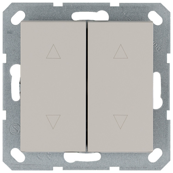 Выключатель двухклавишный для штор 10A 250V с накладкой, цвет Тауп Jasmart G3028T в Санкт-Петербурге