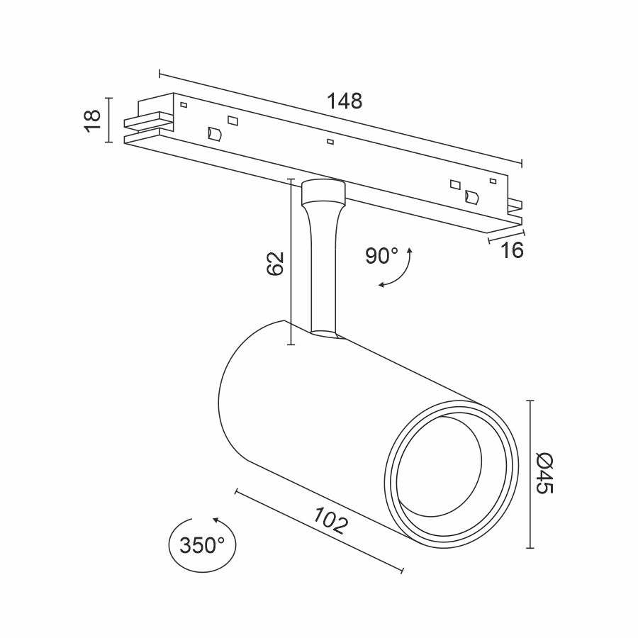 Трековый светильник для магнитной системы Ledron Pular 10 Black 3000K GDD20/10 Black 3000K 00000017547 в Санкт-Петербурге