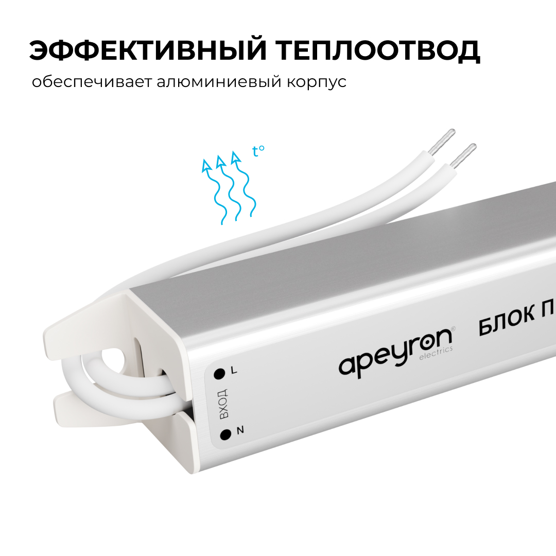 Блок питания Apeyron 24В, 24Вт, 200-264В, 1А, IP20 03-182 в Санкт-Петербурге