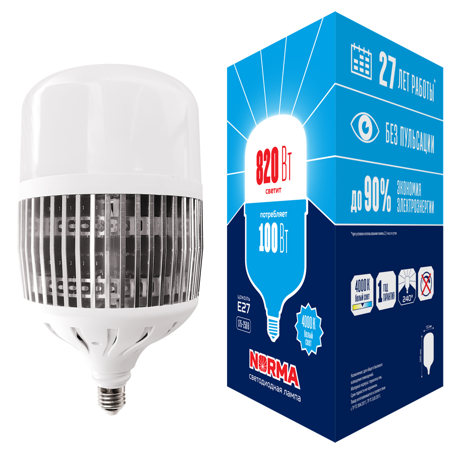 Лампа светодиодная Volpe Norma LED-M80-100W/4000K/E27/FR/NR UL-00006797 в Санкт-Петербурге