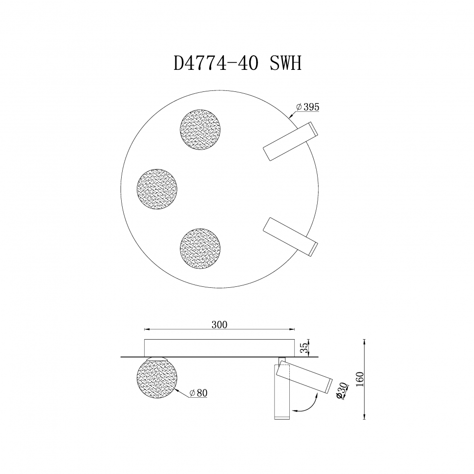 Потолочная люстра iLedex Telescope D4774-40 SWH в #REGION_NAME_DECLINE_PP#