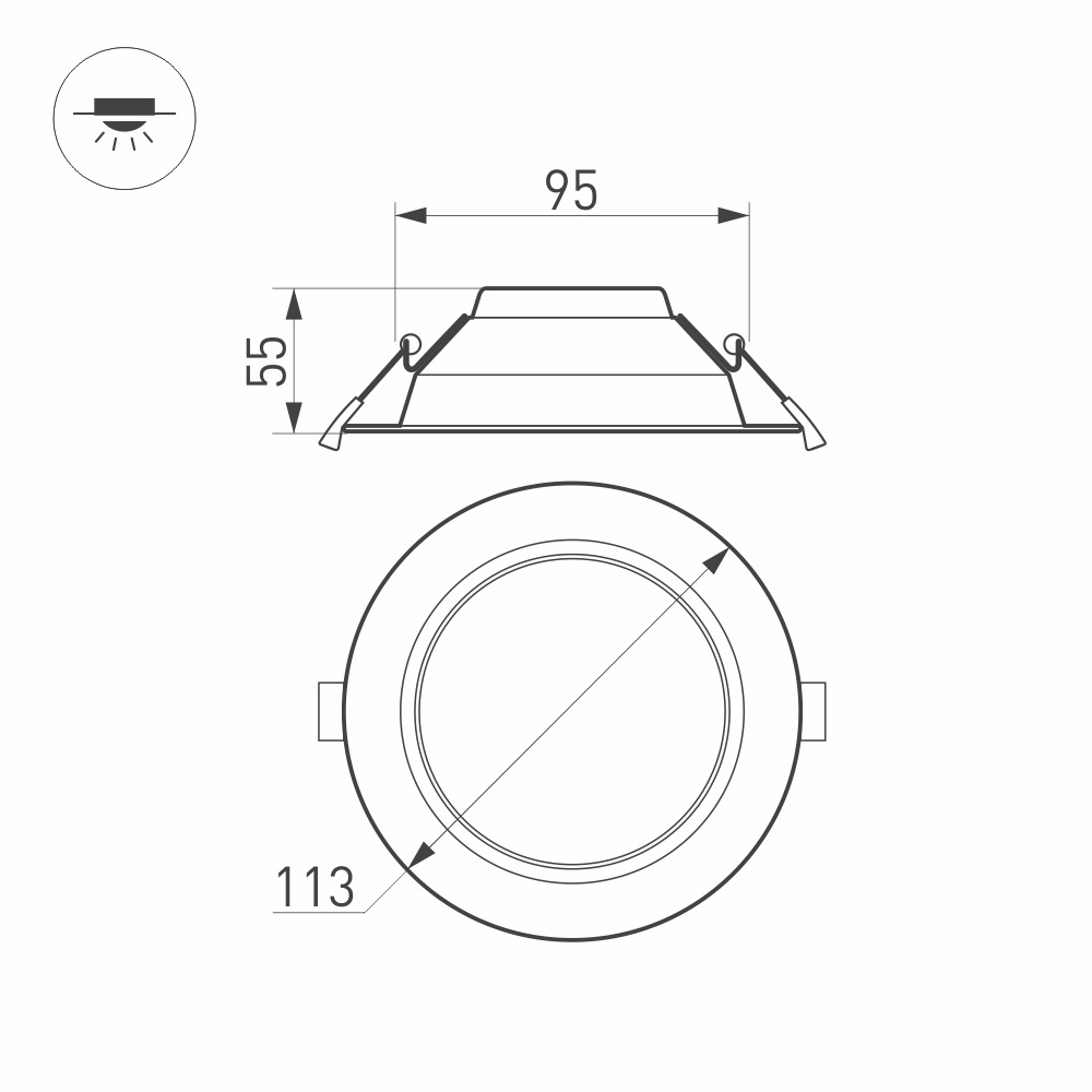 Встраиваемый светильник Arlight IM-CLOUD-LUM-R115-10W Warm3000 (WH, 90 deg) 038830 в Санкт-Петербурге