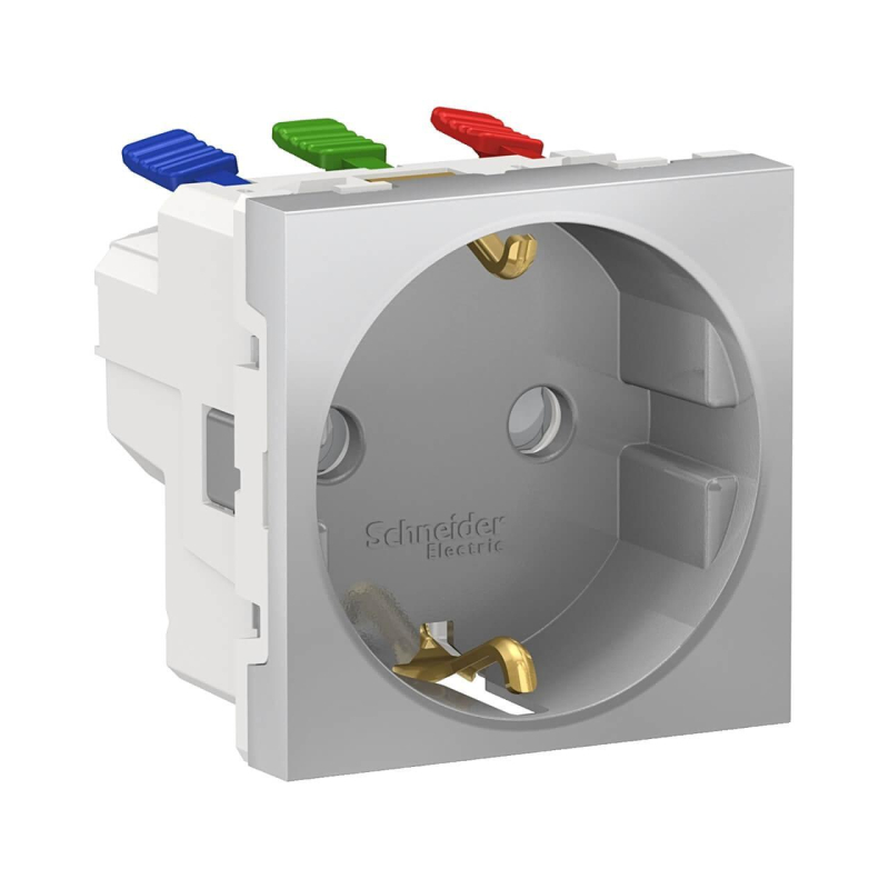 Розетка Schneider Electric Unica New Modular с/з со шторками 16A 250V NU305730 в Санкт-Петербурге