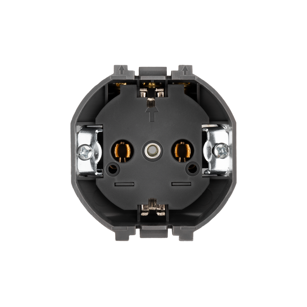 Розетка SETE 1-ая с/з с/у, со шторками 16А антрацит IP20/IP44 KRANZ KR-79-0701-4 в Санкт-Петербурге