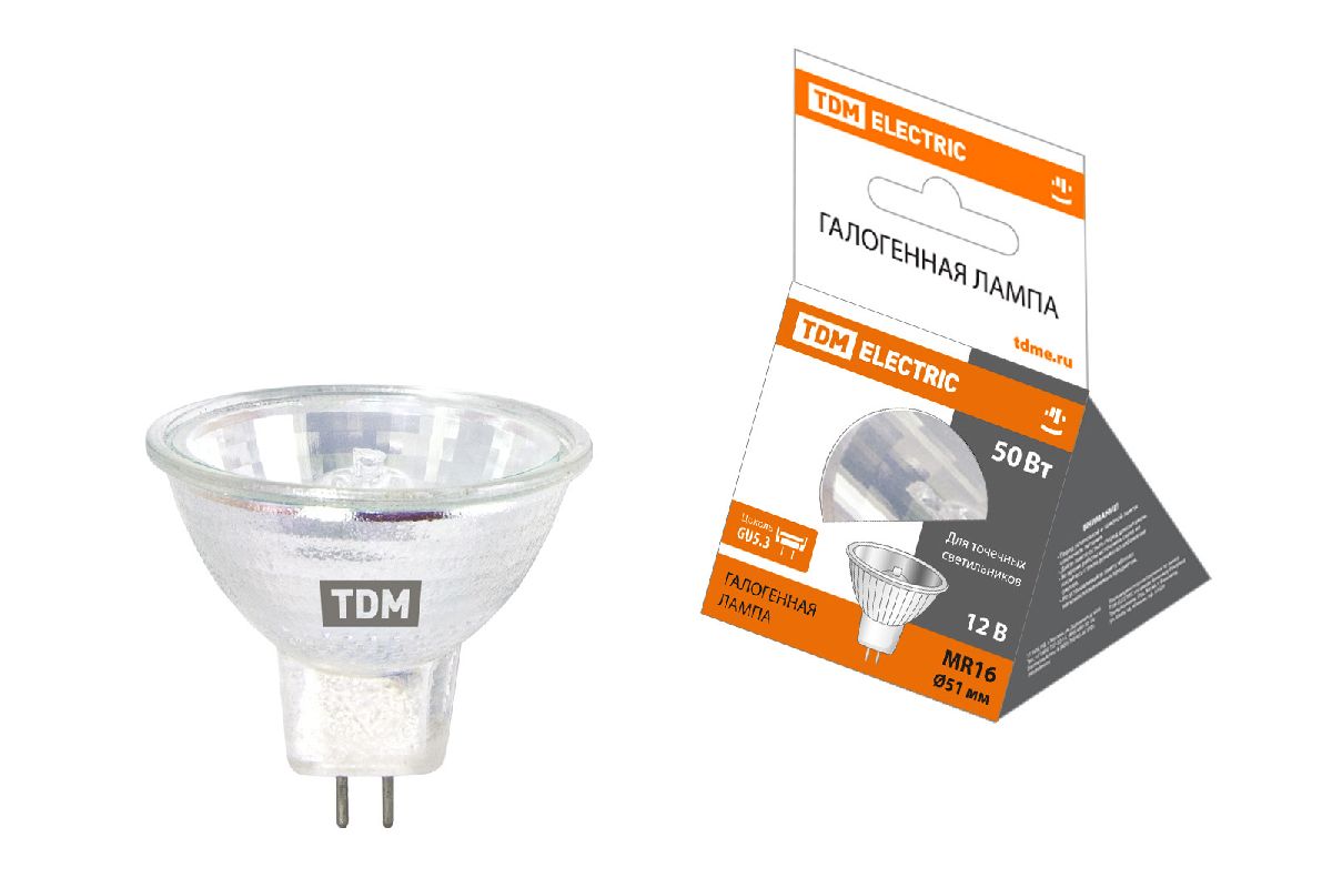 Лампа галогенная TDM Electric GU5.3 50W 3000K прозрачная SQ0341-0007 в Санкт-Петербурге