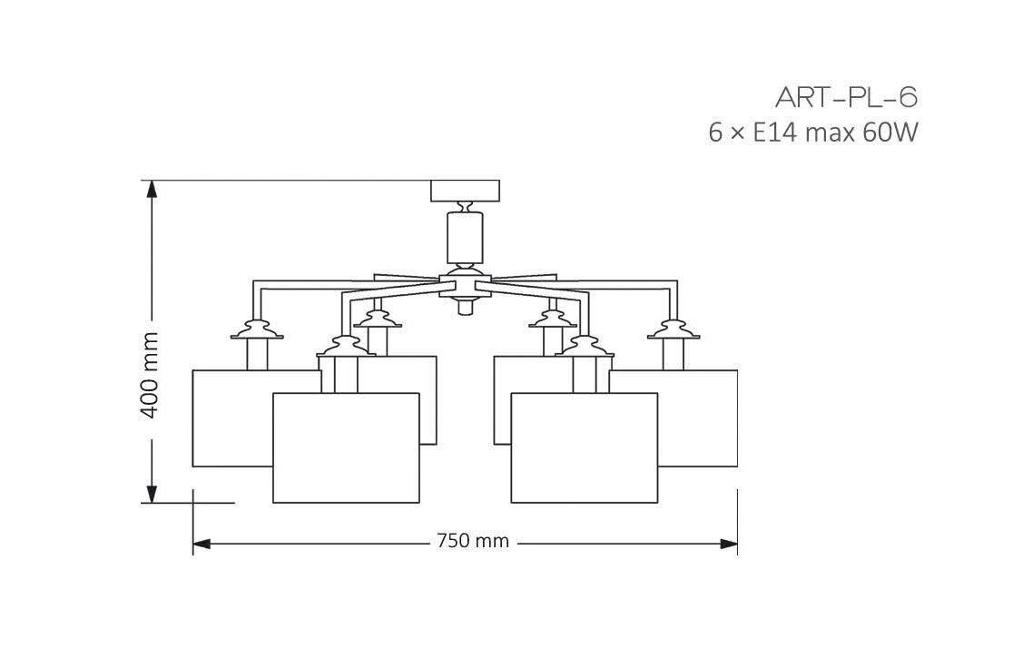 Потолочная люстра Kutek Mood Artu ART-PL-6 (N) в Санкт-Петербурге