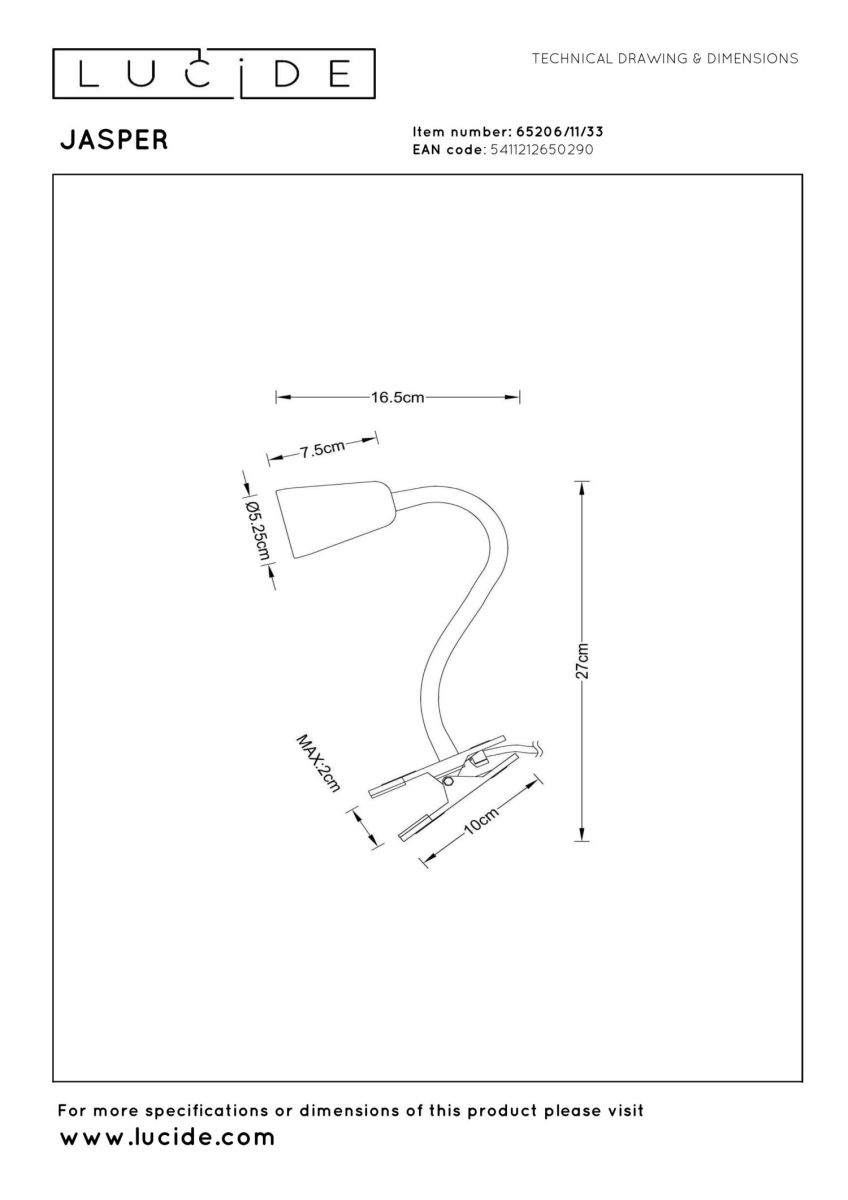 Настольная лампа Lucide Jasper 65206/11/33 в Санкт-Петербурге