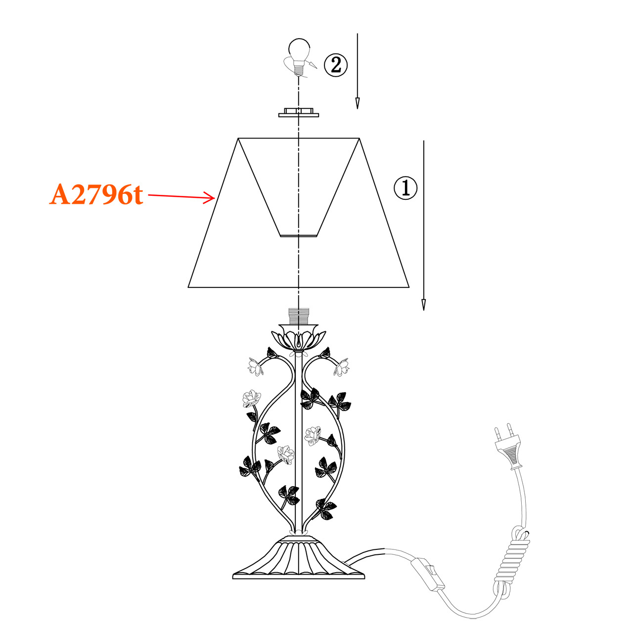 Настольная лампа Odeon Light Tender 2796/1T в Санкт-Петербурге