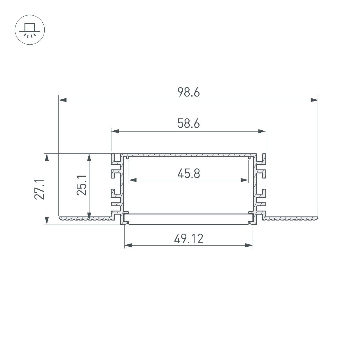 Профиль Arlight FANTOM-W49-2000 ANOD 046430 в Санкт-Петербурге