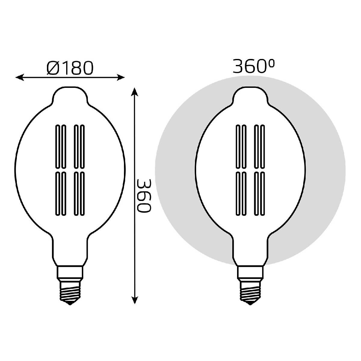 Лампа светодиодная филаментная Gauss E27 8W 2400K золотая 151802008 в Санкт-Петербурге