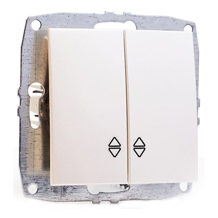 Выключатель двухклавишный проходной Mono Electric Despina-Larissa 10А 250В жемчуг 500-002523-111 в Санкт-Петербурге