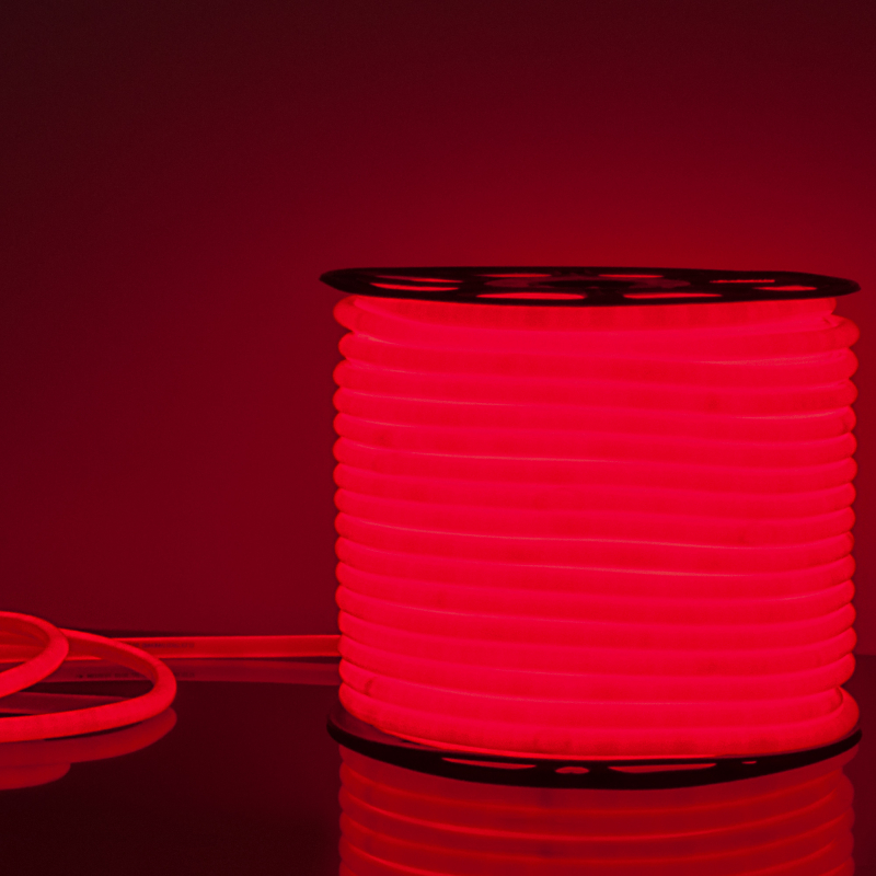 Светодиодный гибкий неон Elektrostandard 220V 9,6W 144Led 2835 IP67 круглый красный, 50 м 4690389134715 в Санкт-Петербурге