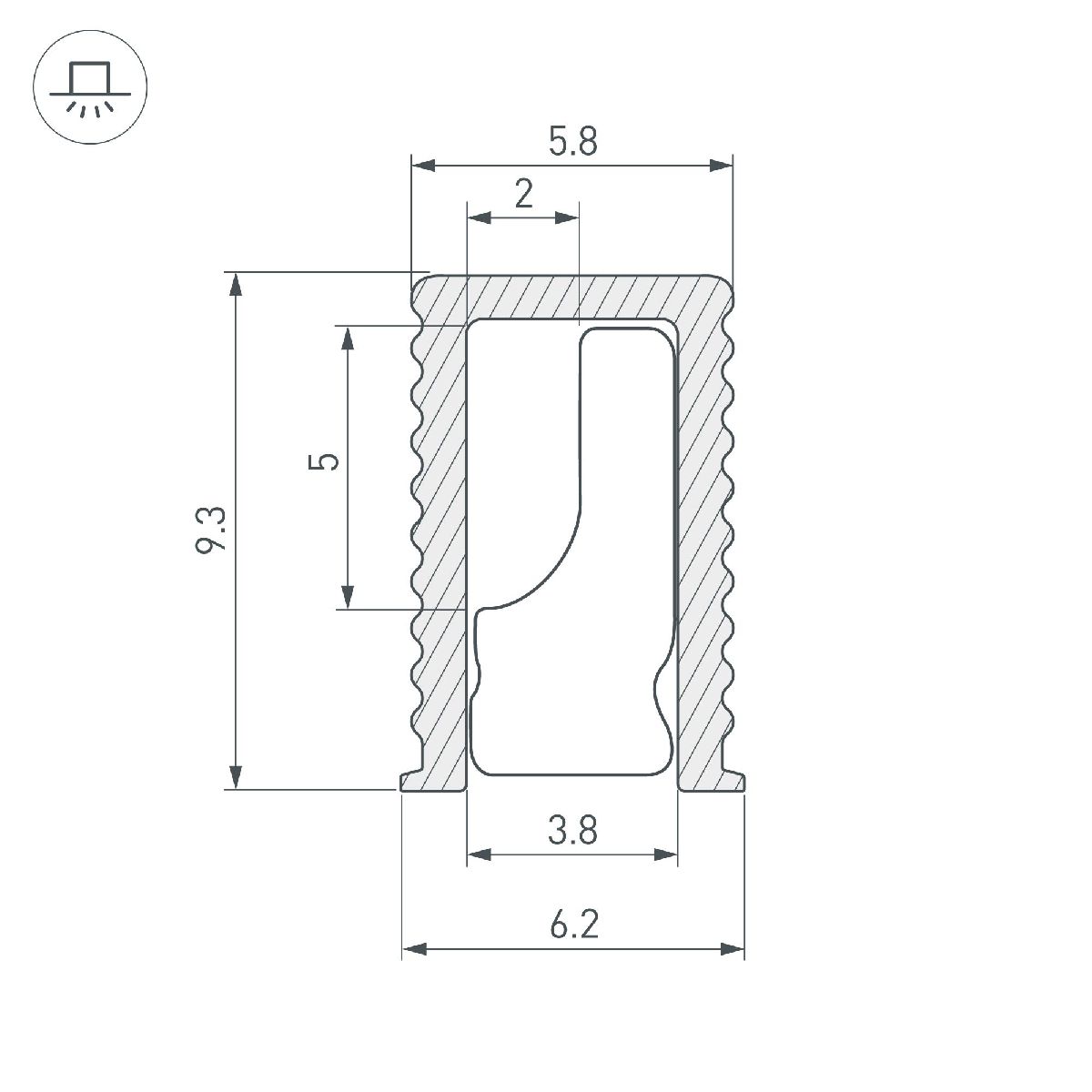 Алюминиевый профиль Arlight SL-MINI-6-H9-2000 ANOD BLACK 044082 в Санкт-Петербурге