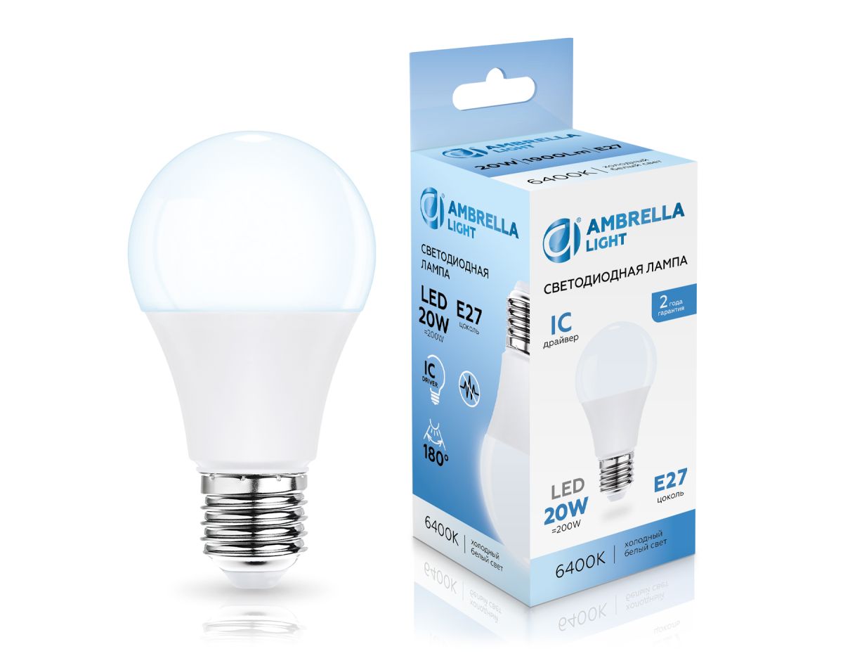 Светодиодная лампа Ambrella Light Bulbing E27 20W 6400K 602006 в Санкт-Петербурге