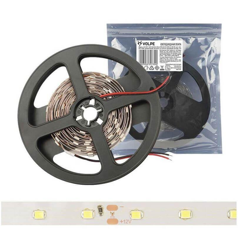 Светодиодная лента (UL-00002971) Uniel 5M теплый белый 6W 2835SMD 60LED/m ULS-2835-60LED/m-8mm-IP20-DC24V-6W/m-5M-WW в Санкт-Петербурге