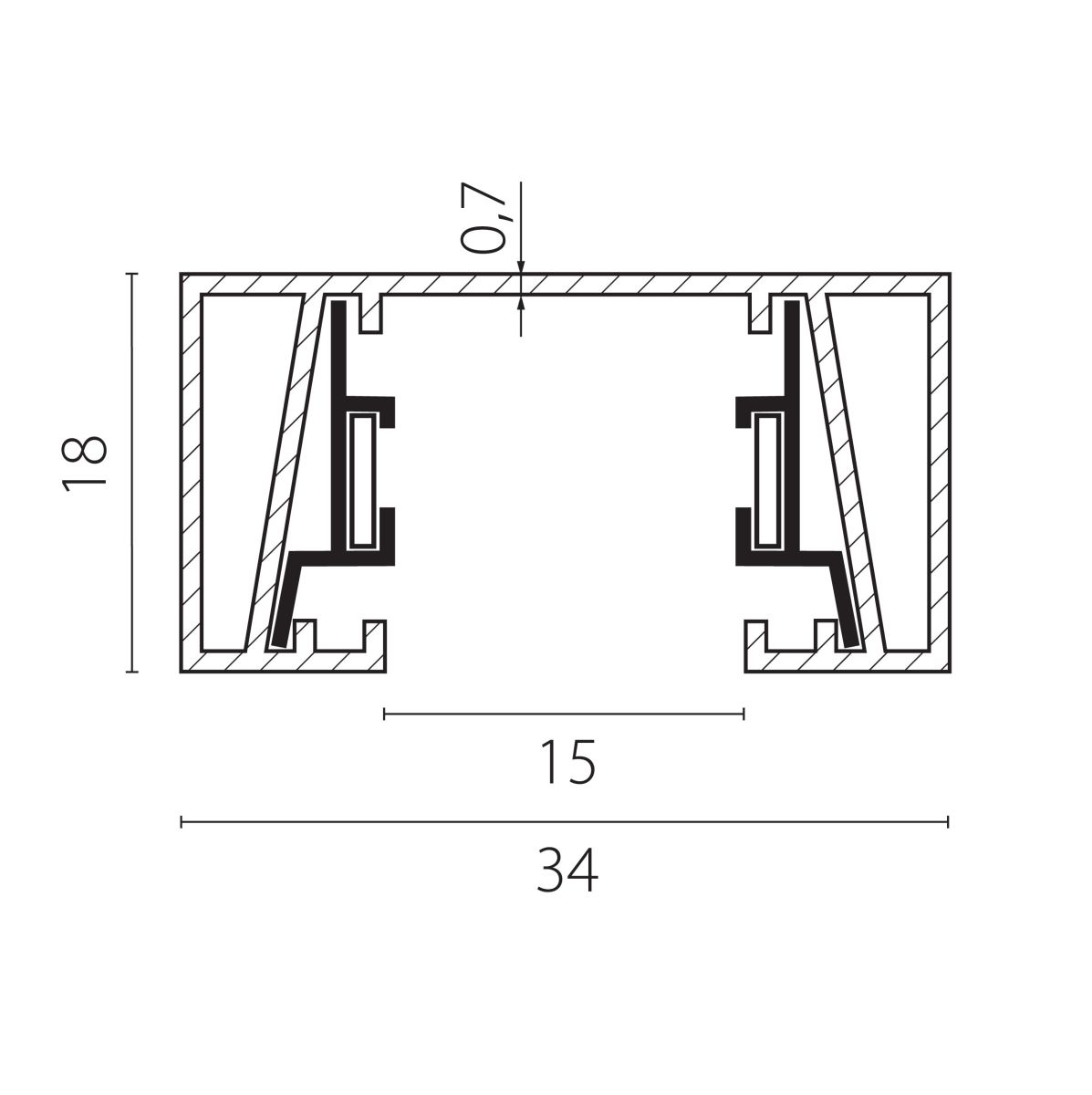 Шинопровод 2-контактный без стыковочного паза, 2м Lightstar Barra 502025-P в Санкт-Петербурге
