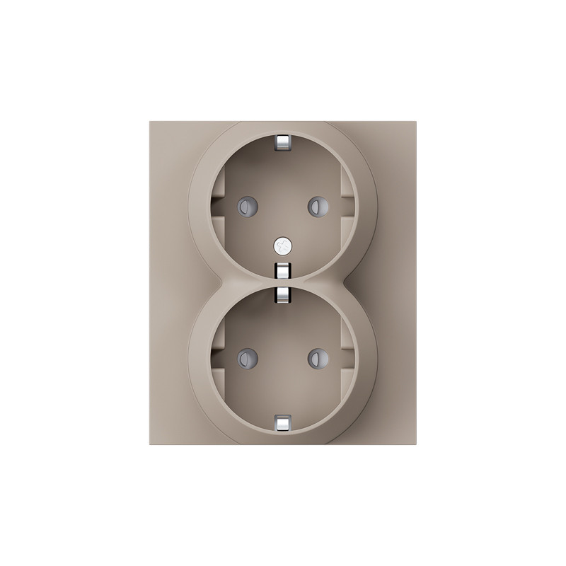 Розетка SETE 2-ая с/з с/у, со шторками 16А кашемир IP20/IP44 KRANZ KR-79-0703-2 в Санкт-Петербурге