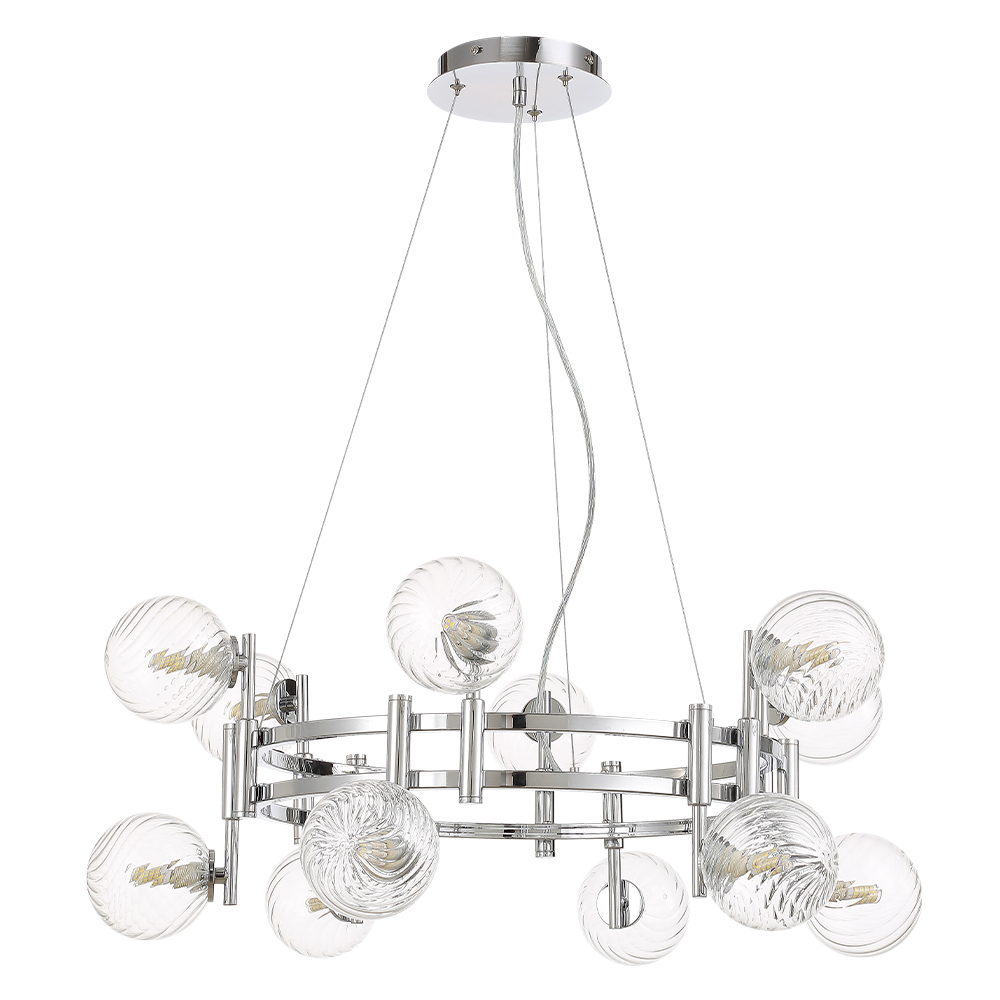 Подвесная люстра Crystal Lux LUXURY SP12 CHROME в #REGION_NAME_DECLINE_PP#