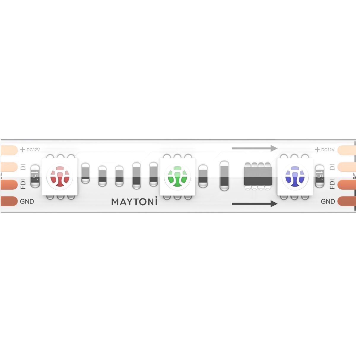 Светодиодная лента Maytoni Led Strip 12В 5050 14,4Вт/м RGB 5м IP68 201245 в Санкт-Петербурге