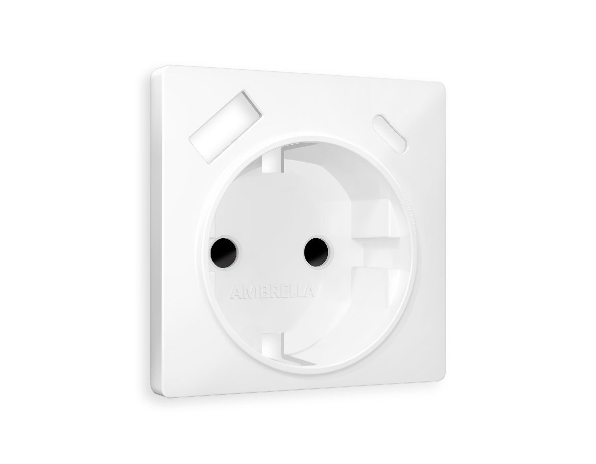 Лицевая панель для розетки с/з со шторками 2USB A+C Ambrella Volt Alfa AP1300 в Санкт-Петербурге