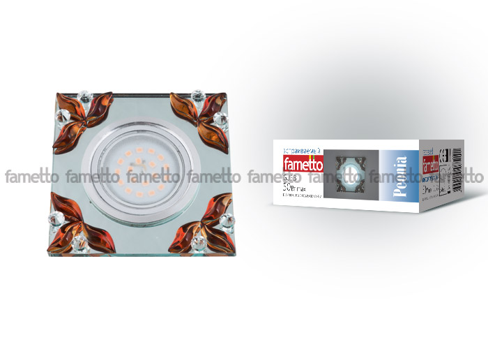 Встраиваемый светильник Fametto Peonia DLS-P109 GU5.3 CHROME/CLEAR+TEA в Санкт-Петербурге