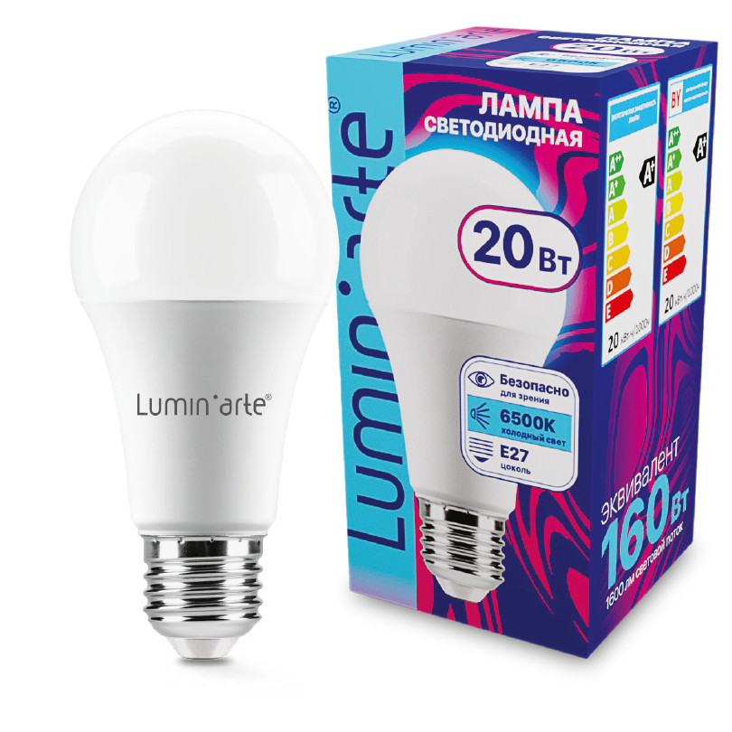 Светодиодная лампа Lumin'arte LSTD-A60-20W6KE27 в Санкт-Петербурге