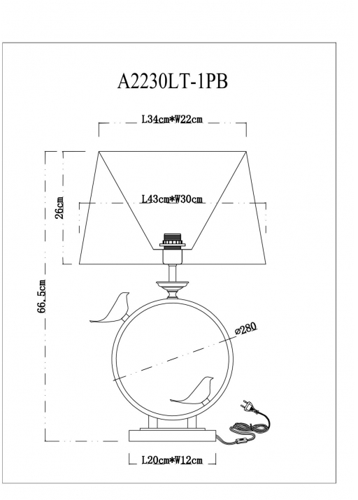 Настольная лампа Arte Lamp Rizzi A2230LT-1PB в Санкт-Петербурге