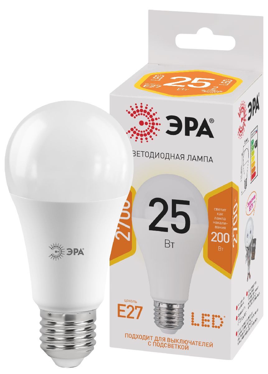 Лампа светодиодная Эра E27 25W 2700K LED A65-25W-827-E27 Б0035334 в #REGION_NAME_DECLINE_PP#