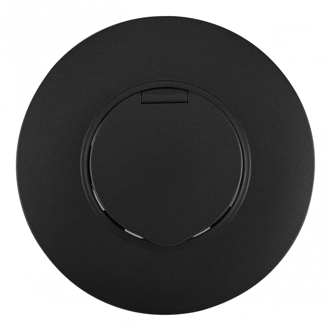 Розетка круглая с/з и шторками, защитной крышкой и рамкой Arte Milano SET08-1-41-1 black в Санкт-Петербурге