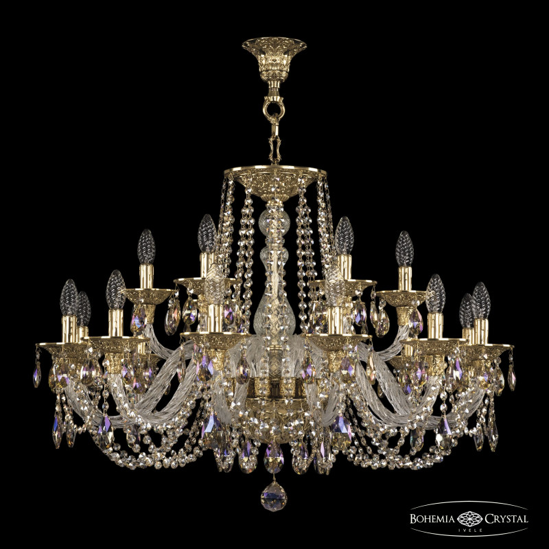 Подвесная люстра Bohemia Ivele Crystal 16102/12+6/300 G R801 в Санкт-Петербурге